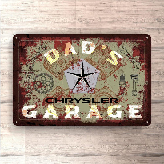 Chrysler Dads Garage Vintage Skilte, Musemåtte, Dørmåtte , Plakat-Skilte-Chrysler-Garage Culture Shop- garage - man cave - merchandise