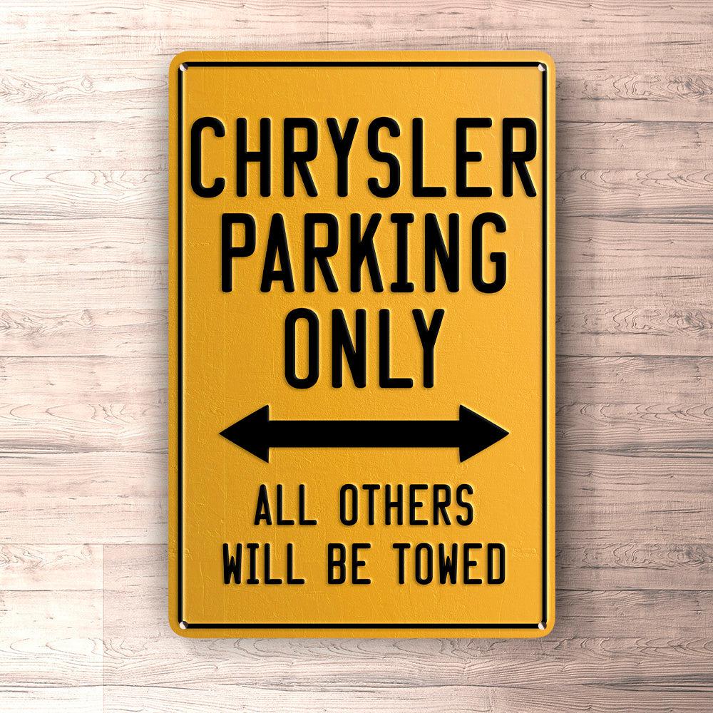 Chrysler Parking Only Skilte, Musemåtte, Dørmåtte , Plakat-Parking skilte-Chrysler-Garage Culture Shop- garage - man cave - merchandise