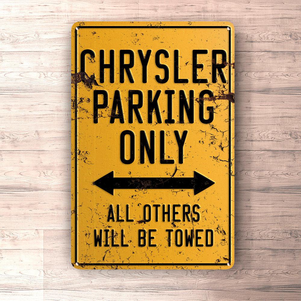 Chrysler Parking Only Skilte, Musemåtte, Dørmåtte , Plakat-Parking skilte-Chrysler-Garage Culture Shop- garage - man cave - merchandise
