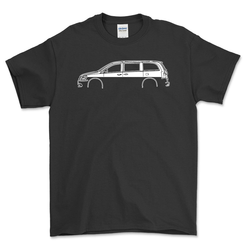 Chrysler Town and Country 2016 Silhuet - Unisex T-Shirt , Bomuld-Beklædning-Chrysler-Sort-S-Forside-Garage Culture Shop- garage - man cave - merchandise