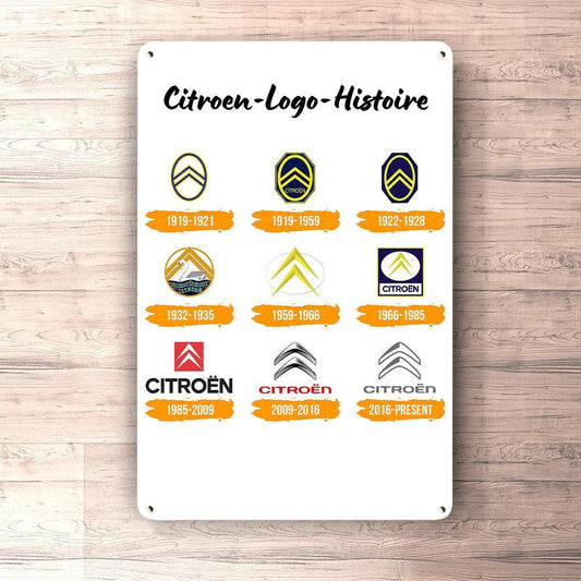 Citoen Logo Histoire Skilte, Musemåtte, Dørmåtte , Plakat-Skilte-Citroen-Garage Culture Shop- garage - man cave - merchandise