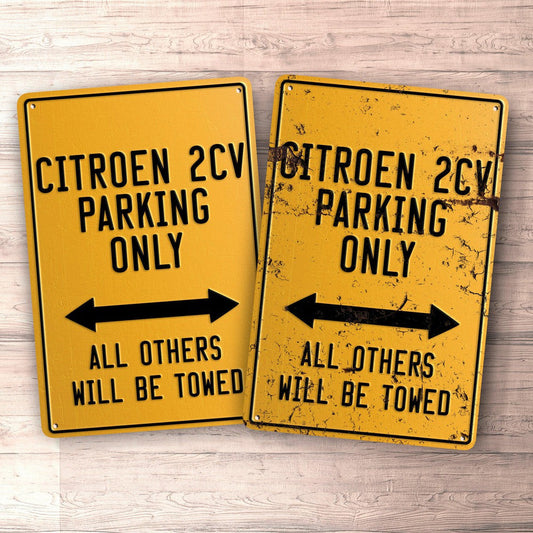 Citroen 2Cv Parking Only Skilte, Musemåtte, Dørmåtte , Plakat-Parking skilte-Citroen-Garage Culture Shop- garage - man cave - merchandise