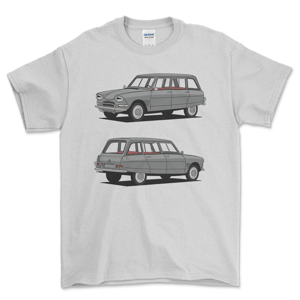 Citroen Ami 6 Break Estate - One Line Style Unisex T-Shirt-Beklædning-Citroen-Hvid-S-Forside-Garage Culture Shop- garage - man cave - merchandise