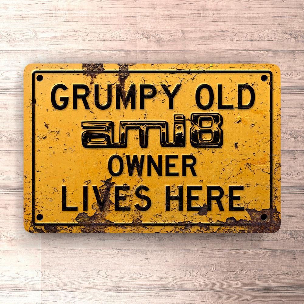 Citroen Ami8 Grumpy Old Citroen Ami8 Owner Lives Here Skilte, Musemåtte, Dørmåtte-Skilte-Citroen-Garage Culture Shop- garage - man cave - merchandise