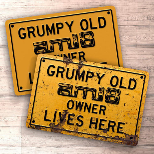 Citroen Ami8 Grumpy Old Citroen Ami8 Owner Lives Here Skilte, Musemåtte, Dørmåtte , Plakat-Skilte-Citroen-Garage Culture Shop- garage - man cave - merchandise