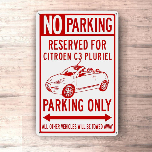 Citroen C3 Pluriel Parking Only Skilte, Musemåtte, Dørmåtte , Plakat-Parking skilte-Citroen-Garage Culture Shop- garage - man cave - merchandise