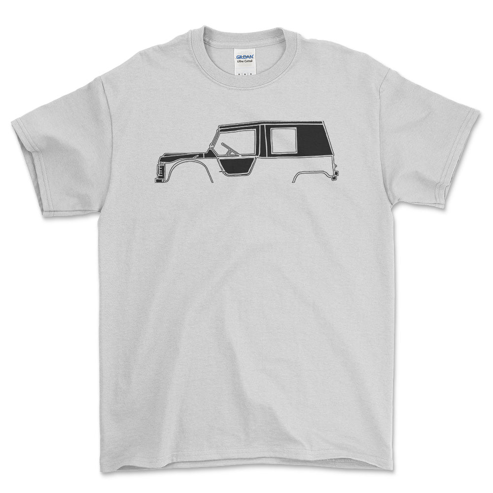 Citroen Mehari Silhuet - Unisex T-Shirt , Bomuld-Beklædning-Citroen-Hvid-S-Forside-Garage Culture Shop- garage - man cave - merchandise