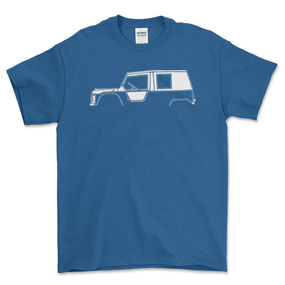 Citroen Mehari Silhuet - Unisex T-Shirt , Bomuld-Beklædning-Citroen-Blå Royal-S-Forside-Garage Culture Shop- garage - man cave - merchandise