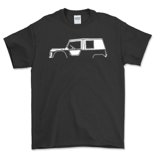 Citroen Mehari Silhuet - Unisex T-Shirt , Bomuld-Beklædning-Citroen-Sort-S-Forside-Garage Culture Shop- garage - man cave - merchandise
