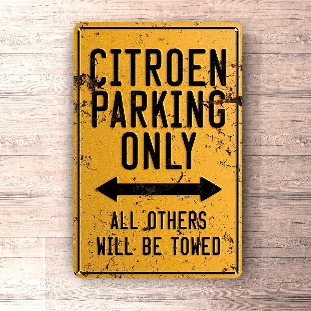 Citroen Parking Only Skilte, Musemåtte, Dørmåtte-Parking skilte-Citroen-Garage Culture Shop- garage - man cave - merchandise