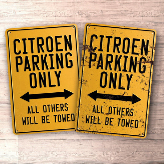 Citroen Parking Only Skilte, Musemåtte, Dørmåtte , Plakat-Parking skilte-Citroen-Garage Culture Shop- garage - man cave - merchandise