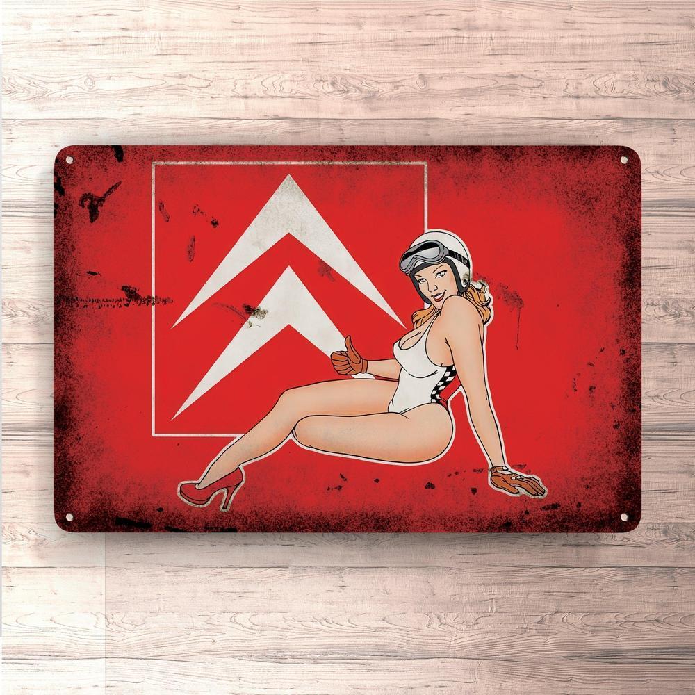 Citroen Pin-Up Vintage Skilte, Musemåtte, Dørmåtte-Skilte-Citroen-Garage Culture Shop- garage - man cave - merchandise