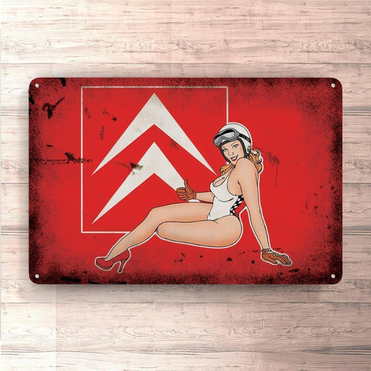 Citroen Pin-Up Vintage Skilte, Musemåtte, Dørmåtte , Plakat-Skilte-Citroen-Garage Culture Shop- garage - man cave - merchandise