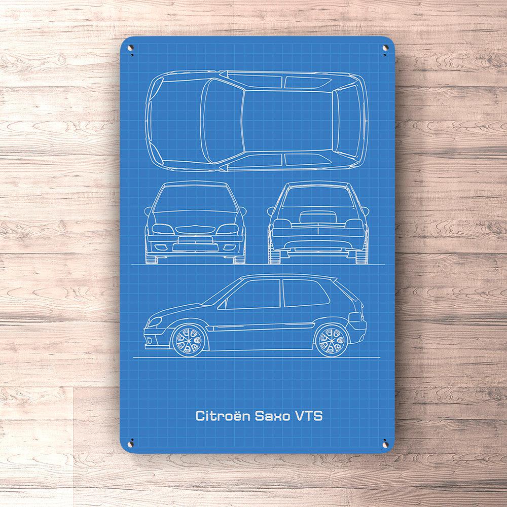 Citroen Saxo Vts Blueprint Skilte, Musemåtte, Dørmåtte-Blueprint-Citroen-Garage Culture Shop- garage - man cave - merchandise
