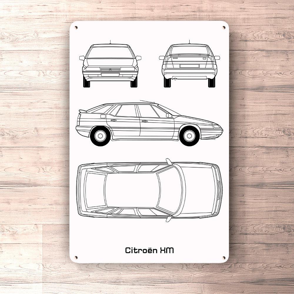 Citroen Xm Blueprint Skilte, Musemåtte, Dørmåtte , Plakat-Blueprint-Citroen-Garage Culture Shop- garage - man cave - merchandise