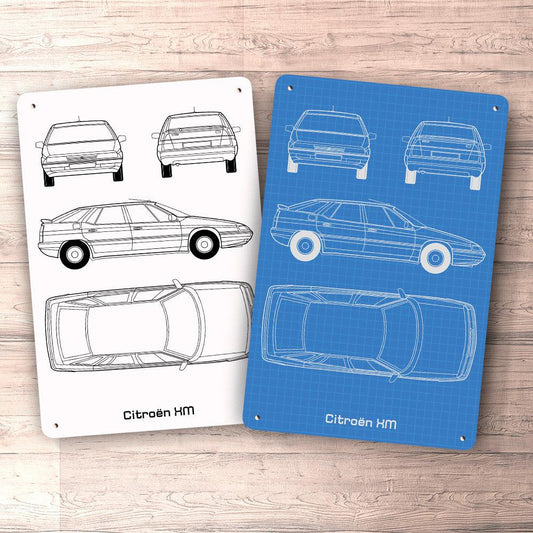 Citroen Xm Blueprint Skilte, Musemåtte, Dørmåtte , Plakat-Blueprint-Citroen-Garage Culture Shop- garage - man cave - merchandise