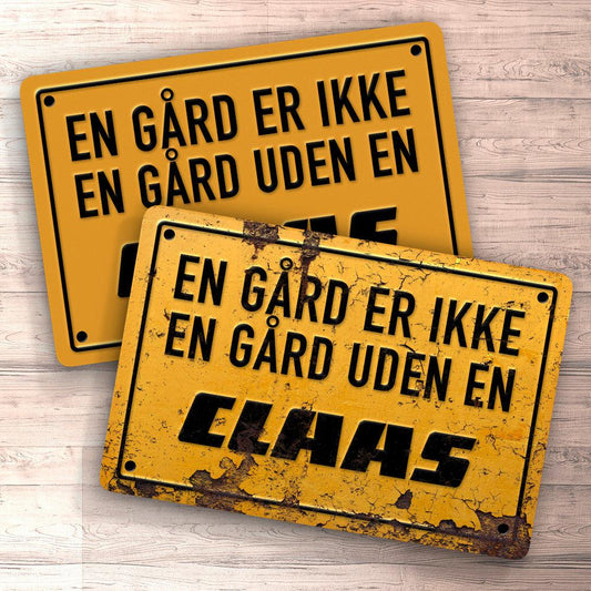 Claas En Gård Er Ikke En Gård Uden En Claas Skilte, Musemåtte, Dørmåtte , Plakat-Skilte-Claas-Garage Culture Shop- garage - man cave - merchandise