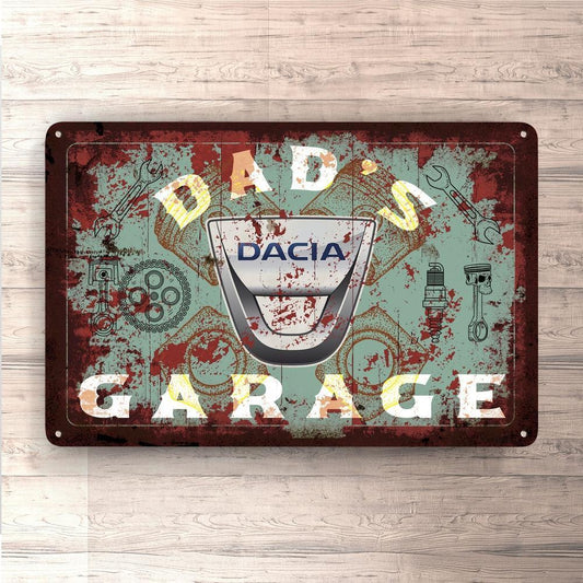 Dacia Dads Garage Vintage Skilte, Musemåtte, Dørmåtte , Plakat-Skilte-Dacia-Garage Culture Shop- garage - man cave - merchandise