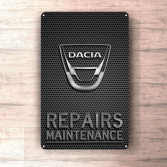 Dacia Repairs Maintenance Skilte, Musemåtte, Dørmåtte , Plakat-Skilte-Dacia-Garage Culture Shop- garage - man cave - merchandise