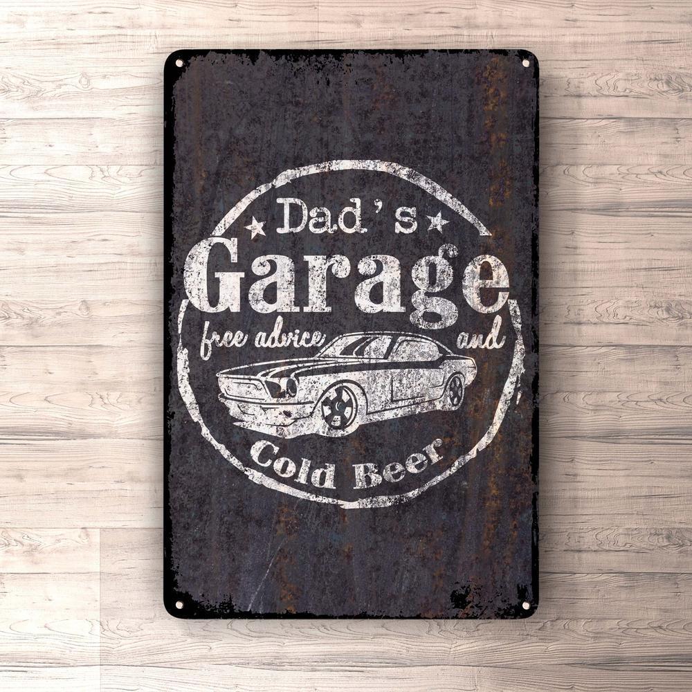 Dads Garage 2 Skilte, Musemåtte, Dørmåtte , Plakat-Skilte-Funny Garage-Garage Culture Shop- garage - man cave - merchandise