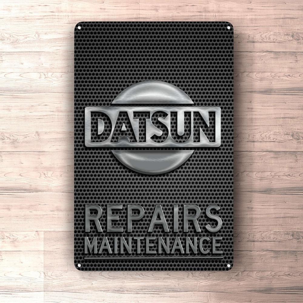 Datsun Repairs Maintenance Skilte, Musemåtte, Dørmåtte , Plakat-Skilte-Datsun-Garage Culture Shop- garage - man cave - merchandise