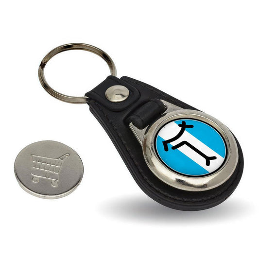 Detomaso - Nøglering med Indkøbsvognsmønt – Metal & Kunstlæder-Nøglering-De Tomaso-Garage Culture Shop- garage - man cave - merchandise