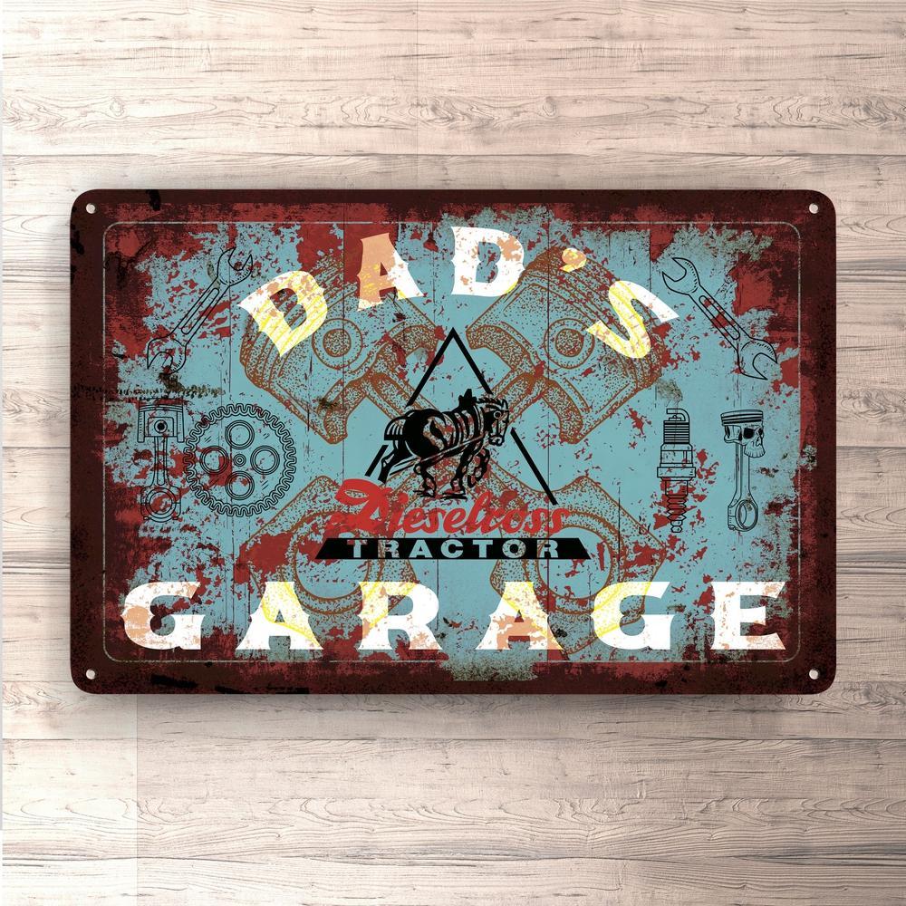 Dieselross Dads Garage Vintage Skilte, Musemåtte, Dørmåtte-Skilte-Dieselross-Garage Culture Shop- garage - man cave - merchandise
