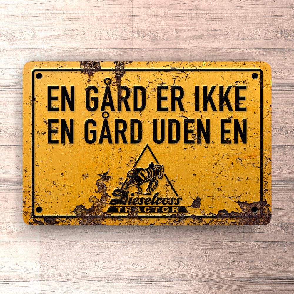 Dieselross En Gård Er Ikke En Gård Uden En Dieselross Skilte, Musemåtte, Dørmåtte , Plakat-Skilte-Dieselross-Garage Culture Shop- garage - man cave - merchandise