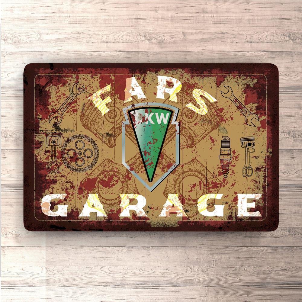 Dkw Fars Garage Vintage Skilte, Musemåtte, Dørmåtte-Skilte-DKW-Garage Culture Shop- garage - man cave - merchandise