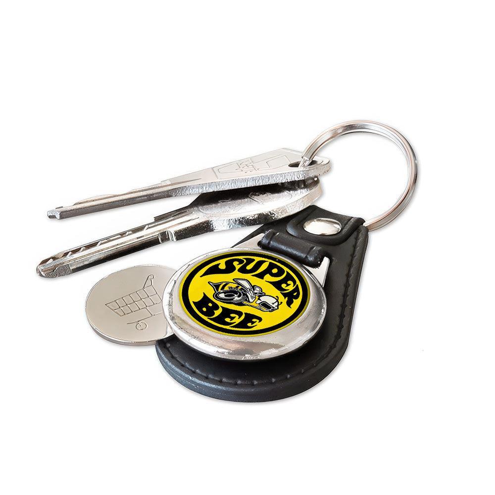 Dodge Super Bee - Nøglering med Indkøbsvognsmønt – Metal & Kunstlæder-Nøglering-Dodge-Garage Culture Shop- garage - man cave - merchandise