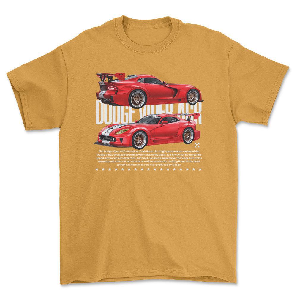 Dodge Viper - Unisex T-Shirt , Bomuld-Beklædning-Dodge-Guld-S-Forside-Garage Culture Shop- garage - man cave - merchandise