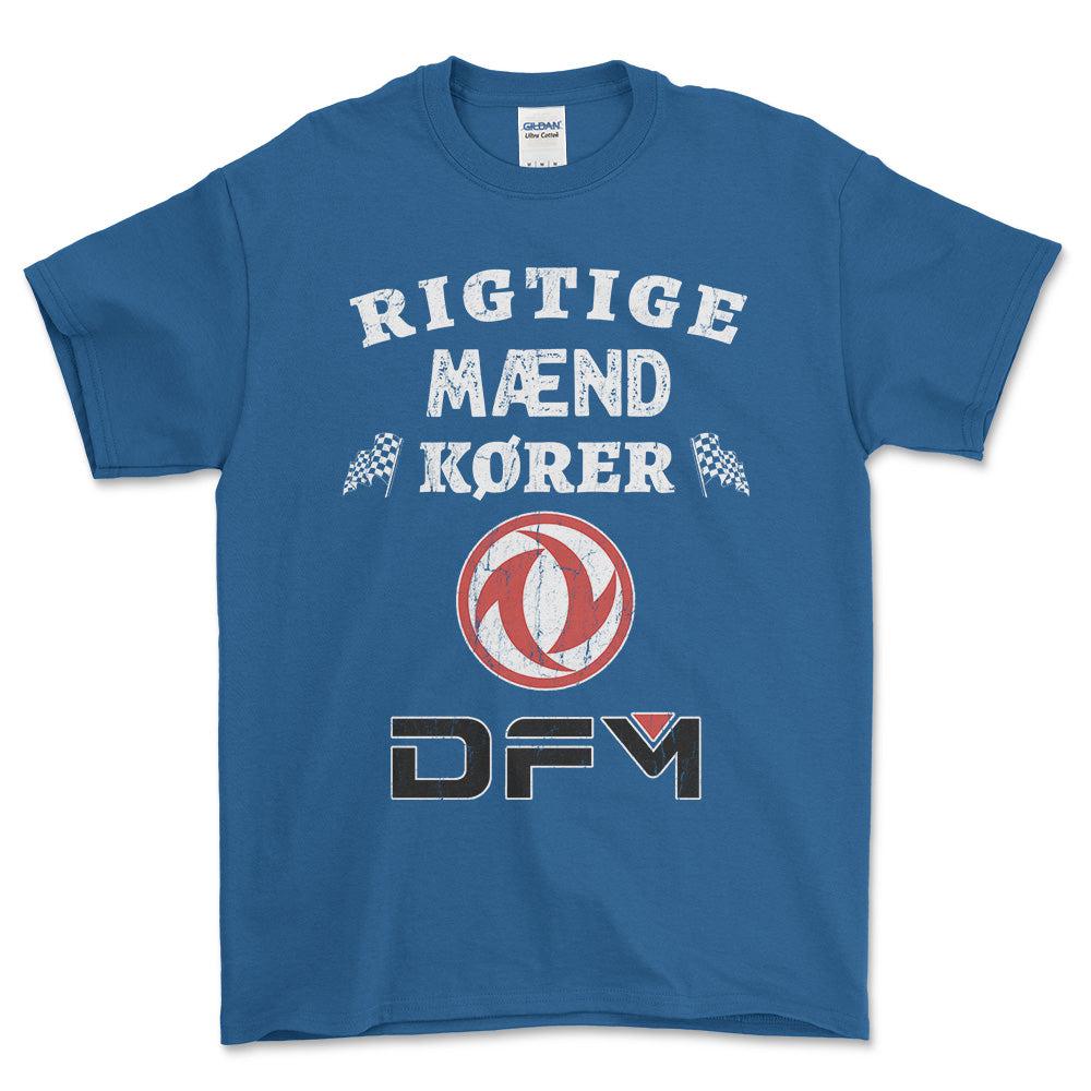 Dong Feng Rigtige Mænd Kører - Unisex T-Shirt , Bomuld-Beklædning-Dong Feng-Blå Royal-S-Forside-Garage Culture Shop- garage - man cave - merchandise