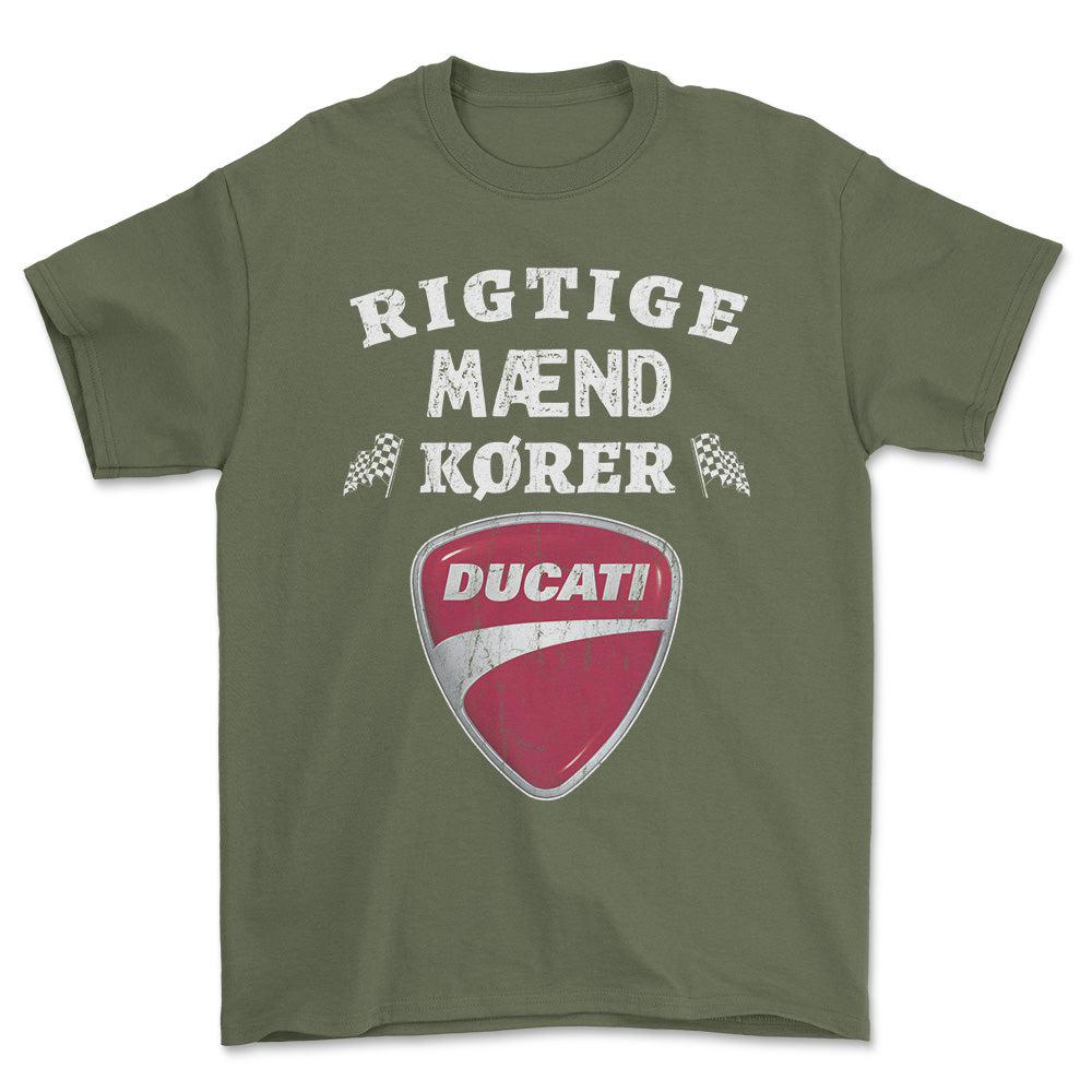 Ducati Rigtige Mænd Kører - Unisex T-Shirt , Bomuld-Beklædning-Ducati-Garage Culture Shop- garage - man cave - merchandise