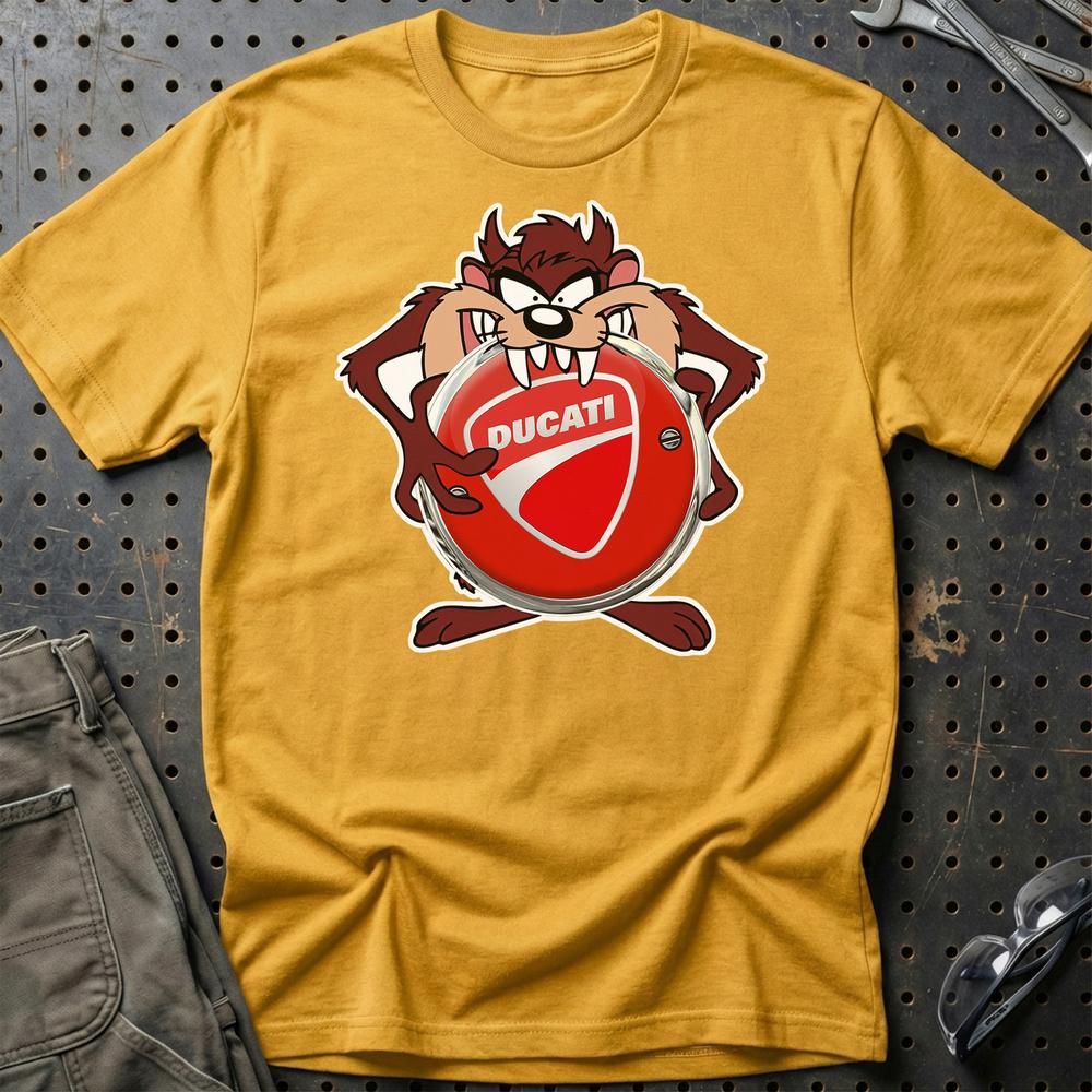 Ducati TAZ Unisex T-Shirt , Bomuld-Beklædning-Ducati-Guld-S-Garage Culture Shop- garage - man cave - merchandise