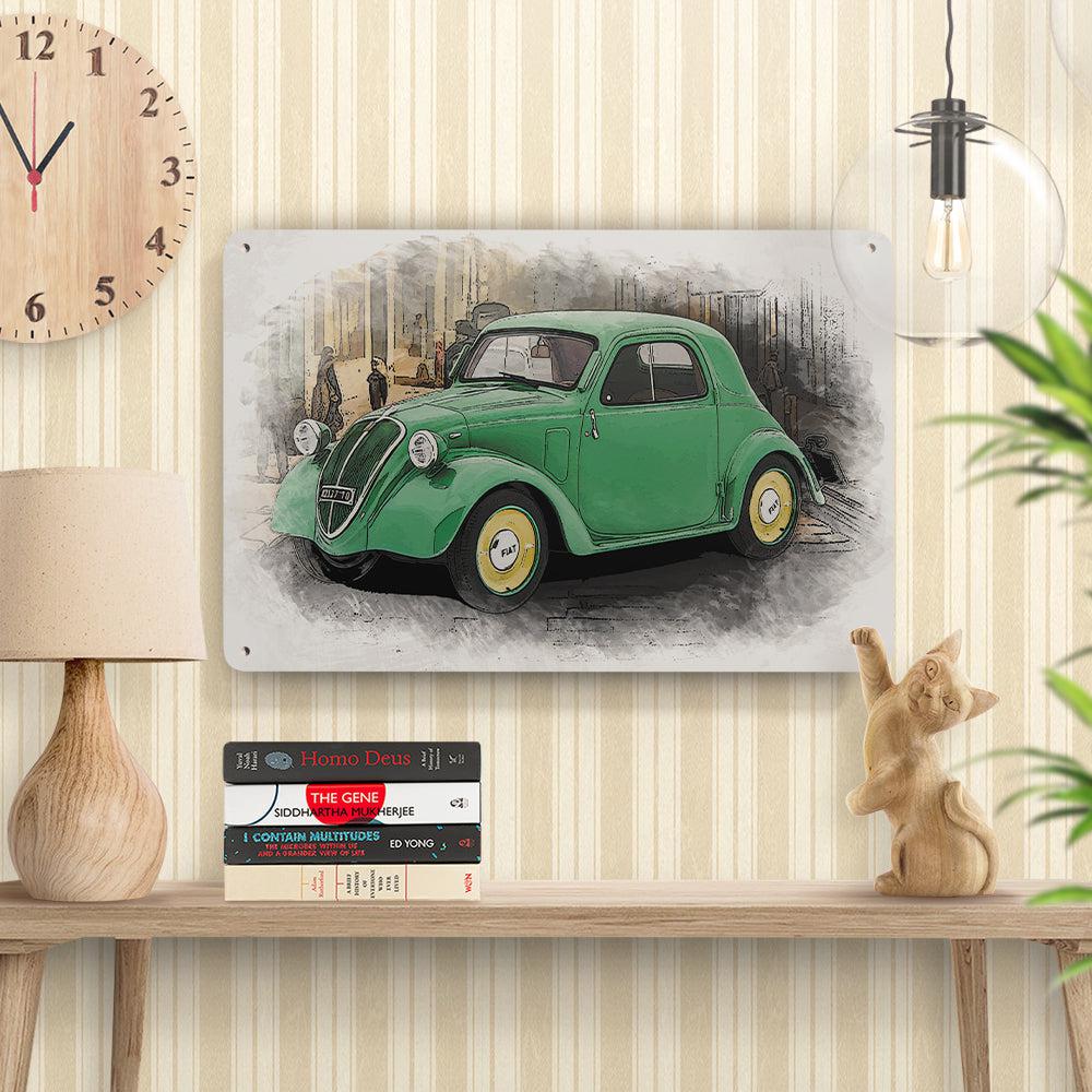 FIAT 500 B TOPOLINO CHIUSA 1948 Skilte, Musemåtte, Dørmåtte , Plakat-Skilte-Fiat-Garage Culture Shop- garage - man cave - merchandise