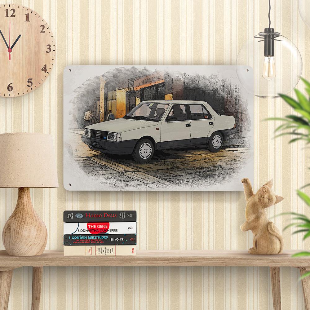 FIAT REGATA 70S 1983 Skilte, Musemåtte, Dørmåtte , Plakat-Skilte-Fiat-Garage Culture Shop- garage - man cave - merchandise