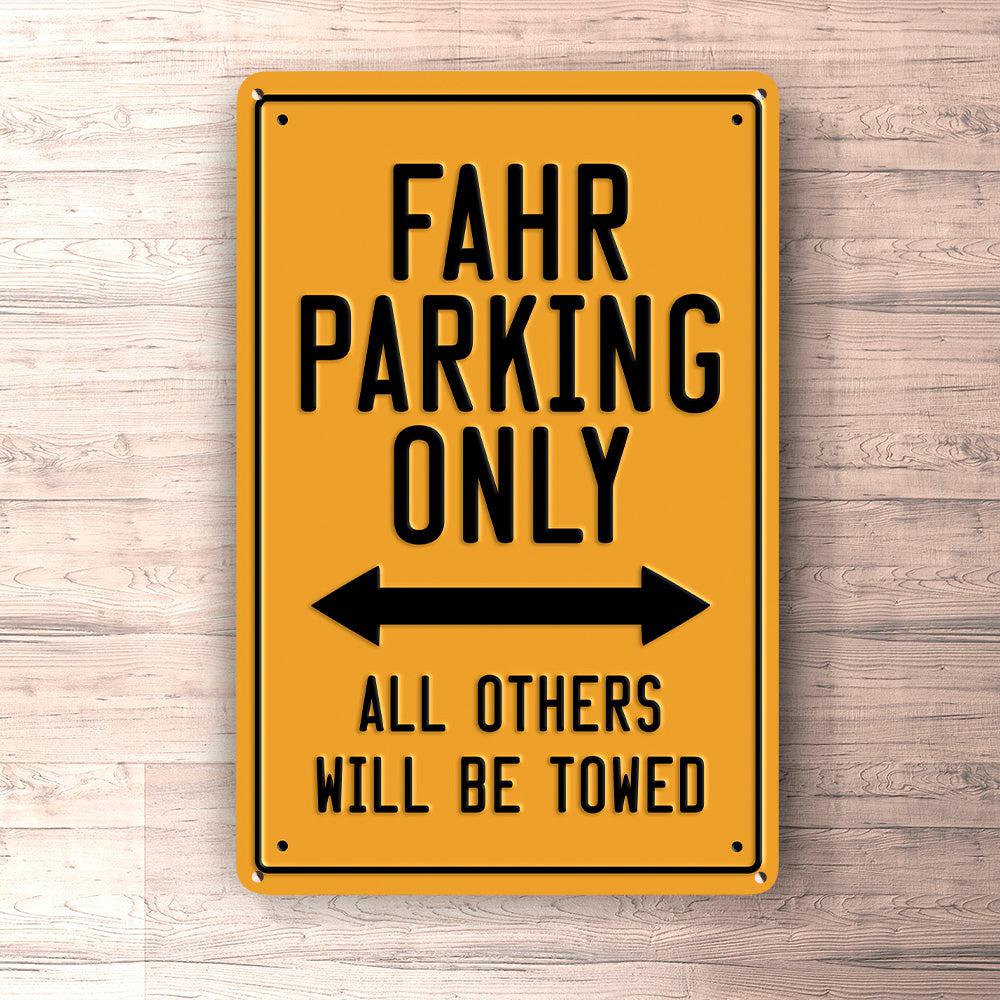 Fahr Parking Only Skilte, Musemåtte, Dørmåtte , Plakat-Parking skilte-Fahr-Garage Culture Shop- garage - man cave - merchandise