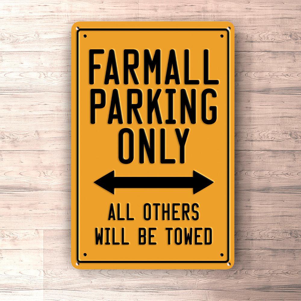 Farmall Parking Only Skilte, Musemåtte, Dørmåtte , Plakat-Parking skilte-Farmall-Garage Culture Shop- garage - man cave - merchandise
