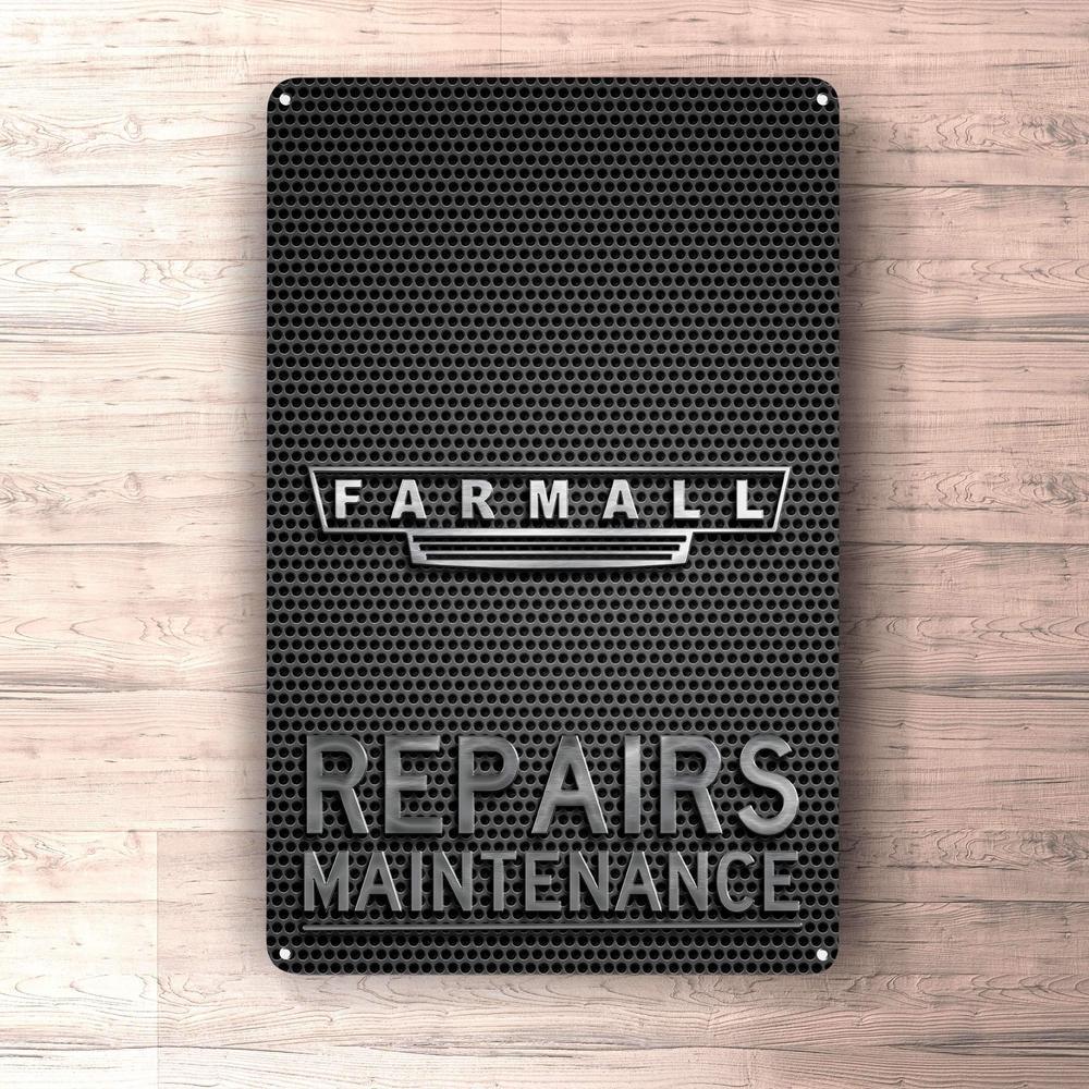 Farmall Repairs Maintenance Skilte, Musemåtte, Dørmåtte , Plakat-Skilte-Farmall-Garage Culture Shop- garage - man cave - merchandise