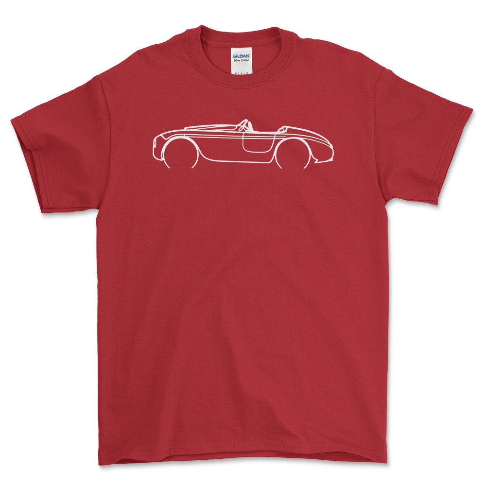 Ferrari 166M Outline - Unisex T-Shirt , Bomuld-Beklædning-Ferrari-Rød-S-Forside-Garage Culture Shop- garage - man cave - merchandise