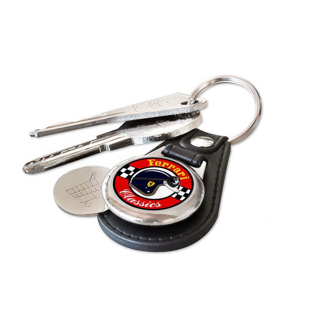 Ferrari Classics - Nøglering med Indkøbsvognsmønt – Metal & Kunstlæder-Nøglering-Ferrari-Garage Culture Shop- garage - man cave - merchandise