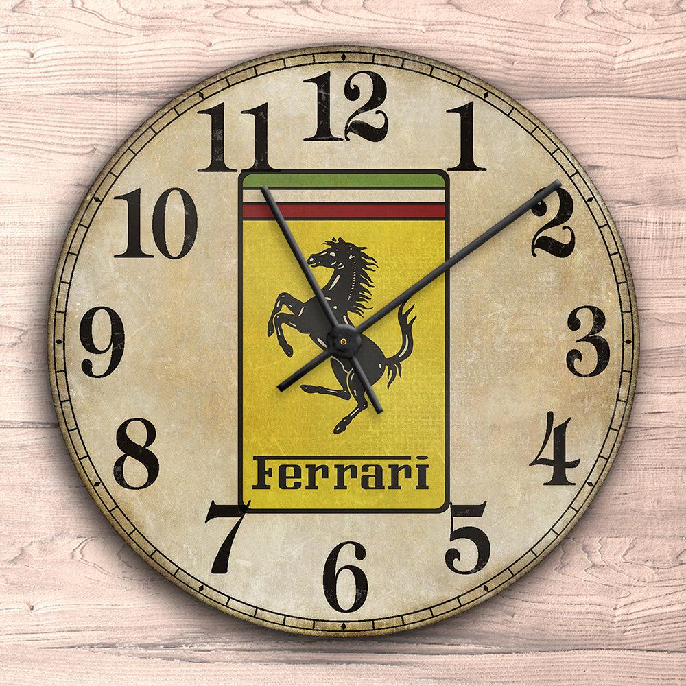 Ferrari Vægur Rundt-Clock-Ferrari-Garage Culture Shop- garage - man cave - merchandise