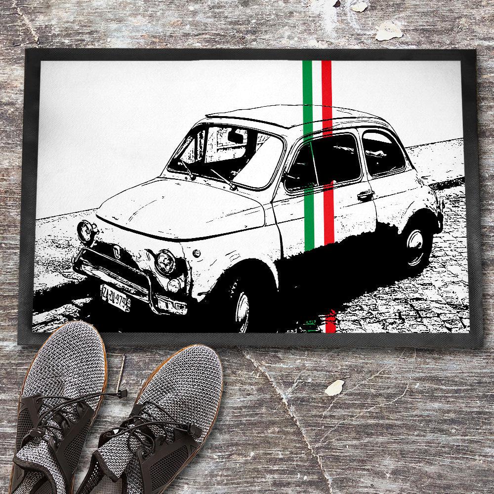 Fiat 500 Skilte, Musemåtte, Dørmåtte-Skilte-Fiat-Garage Culture Shop- garage - man cave - merchandise