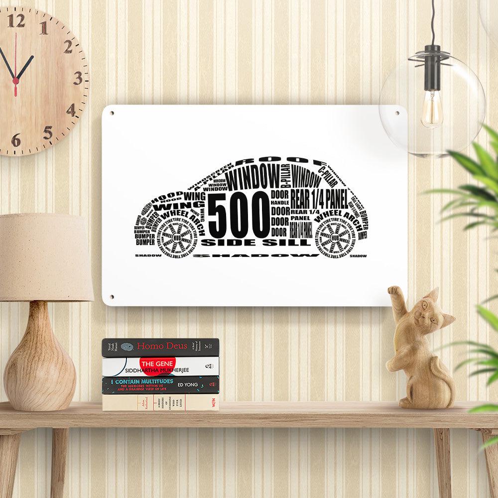 Fiat 500 Skilte, Musemåtte, Dørmåtte , Plakat-Skilte-Fiat-Garage Culture Shop- garage - man cave - merchandise