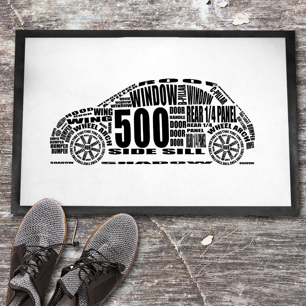 Fiat 500 Skilte, Musemåtte, Dørmåtte , Plakat-Skilte-Fiat-Garage Culture Shop- garage - man cave - merchandise
