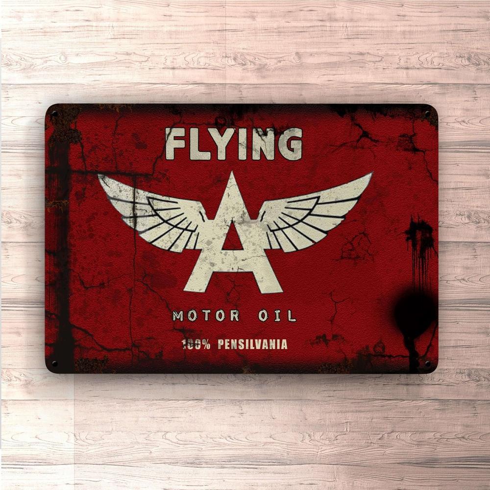Flying Motorolie Skilte, Musemåtte, Dørmåtte , Plakat-Skilte-Motorolie-Garage Culture Shop- garage - man cave - merchandise