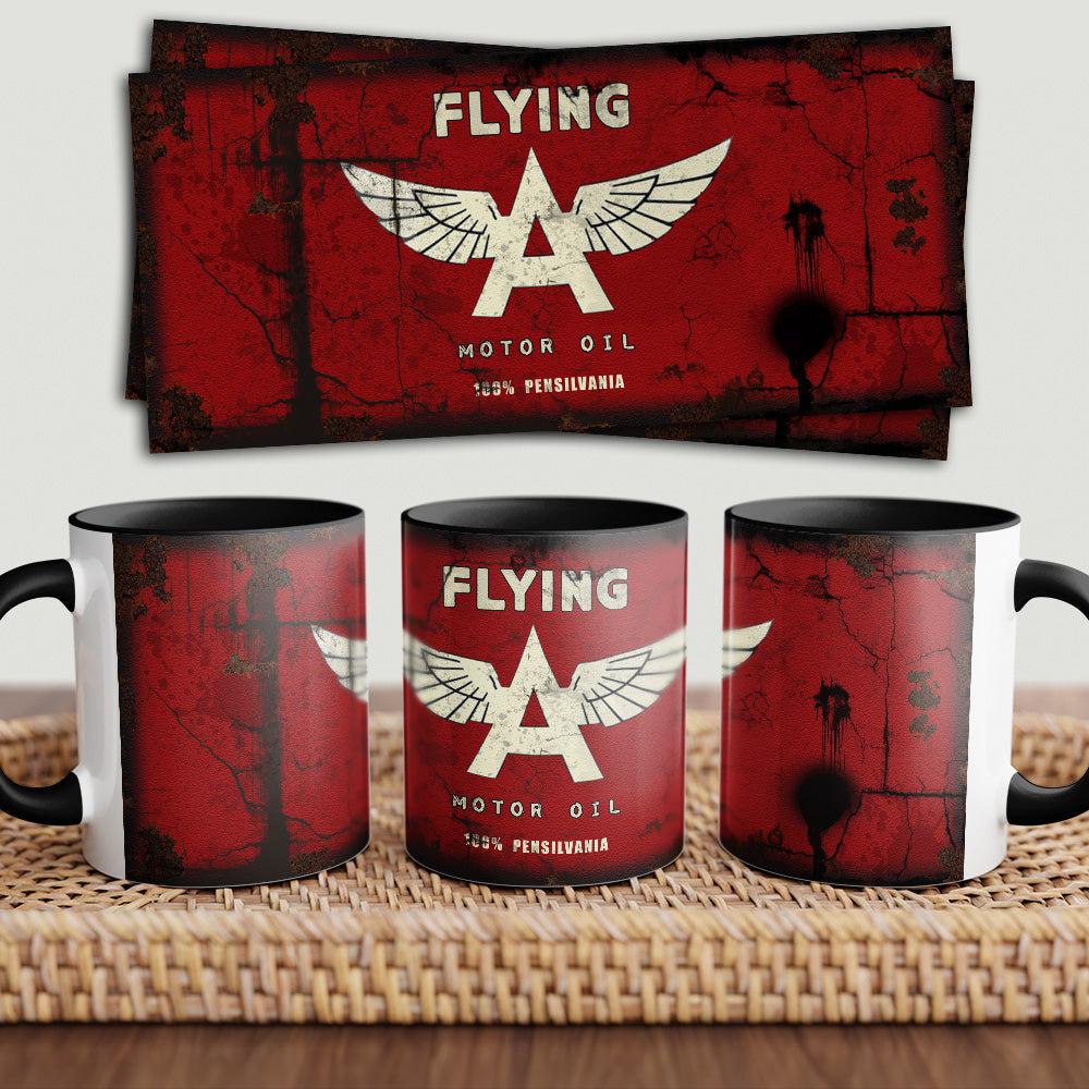 Flying "To Toner" Vintage Keramisk Krus-Krus-Motoroil-Garage Culture Shop- garage - man cave - merchandise