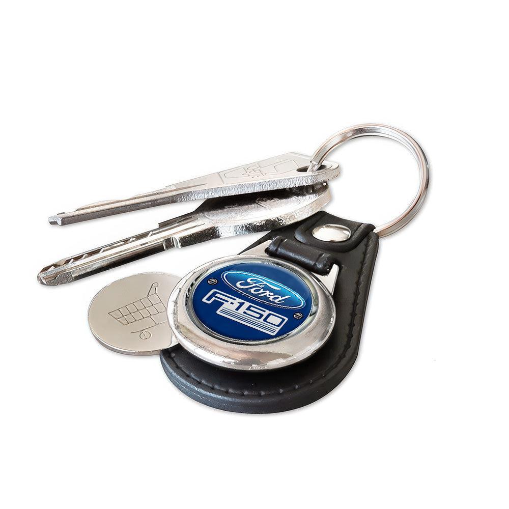 Ford F150 - Nøglering med Indkøbsvognsmønt – Metal & Kunstlæder-Nøglering-Ford-Garage Culture Shop- garage - man cave - merchandise
