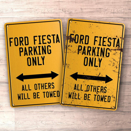 Ford Fiesta Parking Only Skilte, Musemåtte, Dørmåtte , Plakat-Parking skilte-Ford-Garage Culture Shop- garage - man cave - merchandise