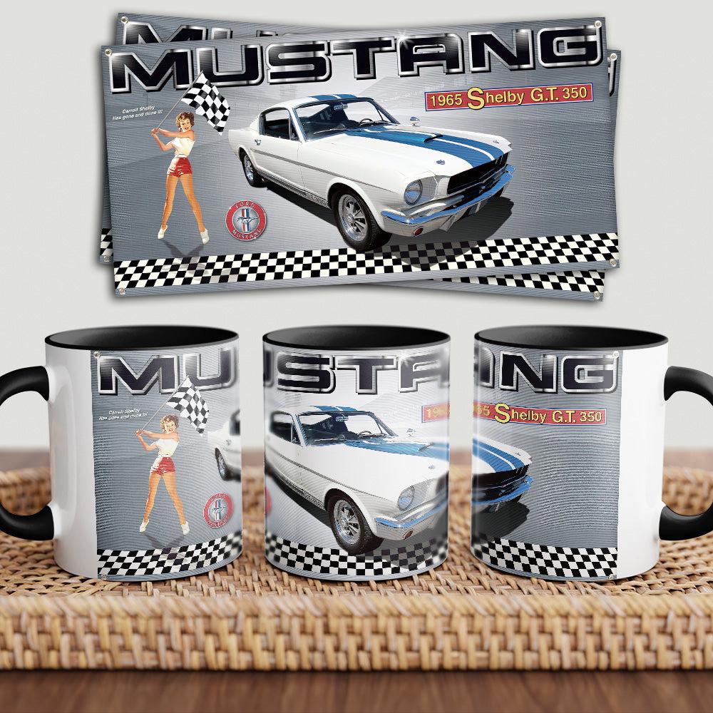 Ford Mustang 65 "To Toner" Vintage Keramisk Krus-Krus-Ford-Garage Culture Shop- garage - man cave - merchandise